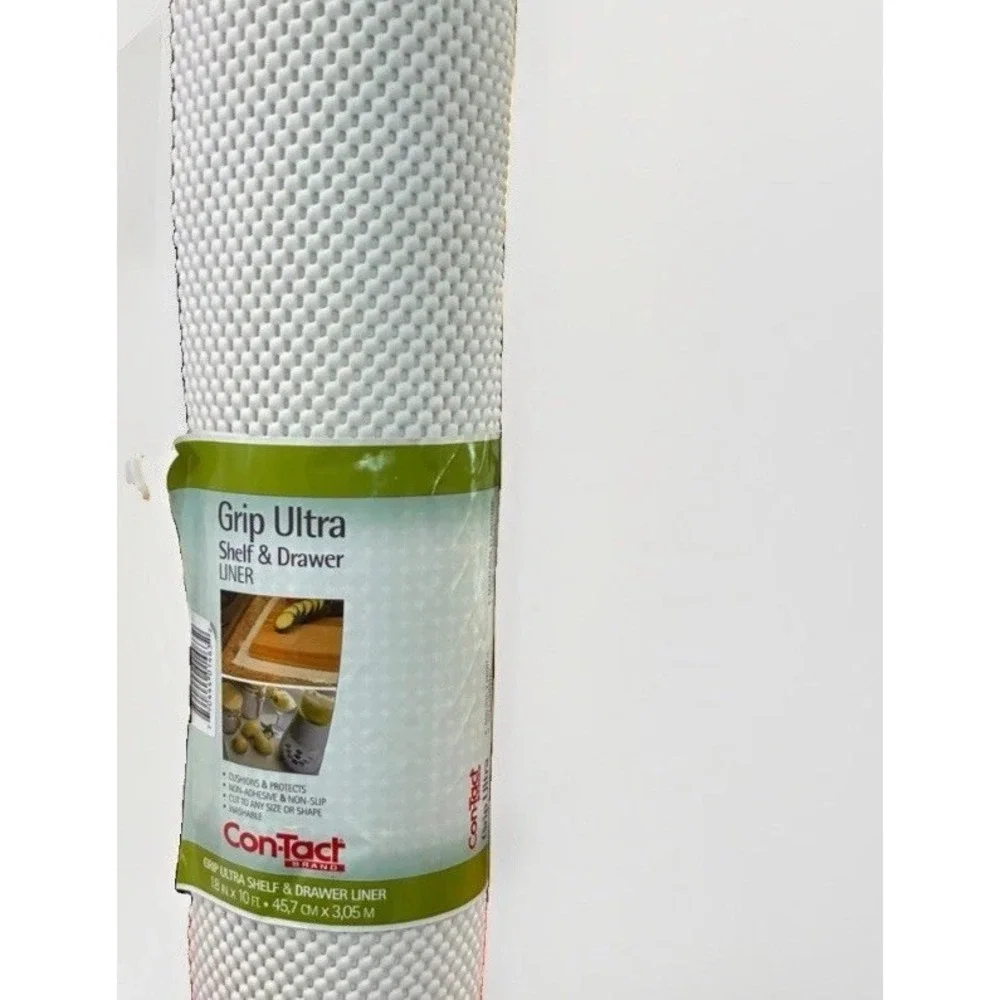 NEW! Contact Grip Ultra Non-Adhesive Shelf & Drawer Liner Color White 18